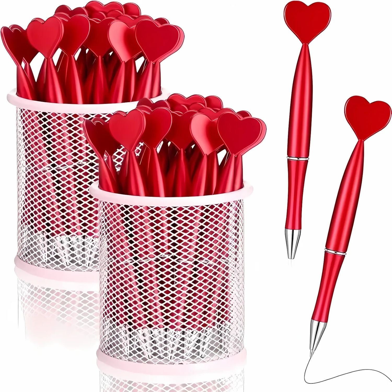 Bolígrafo De Corazon Rojo De Tinta Negra Caligrafía plumas Hobbees