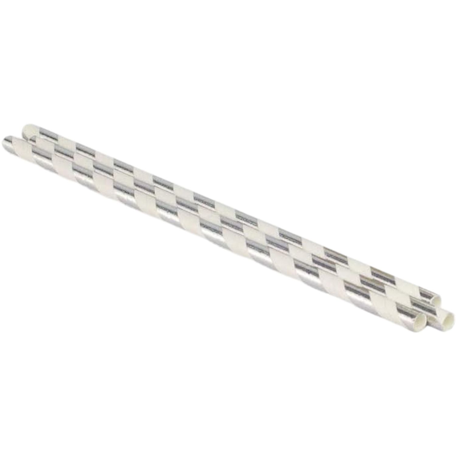 Paper Straws Silver / Popotes de Papel Decorativo Plateados Adornos / Embellishments American Crafts