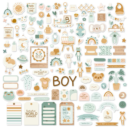 Baby Bloom Colection Chipboard Cuts / Recortes Aglomerado Niño Descontinuado Mintopía