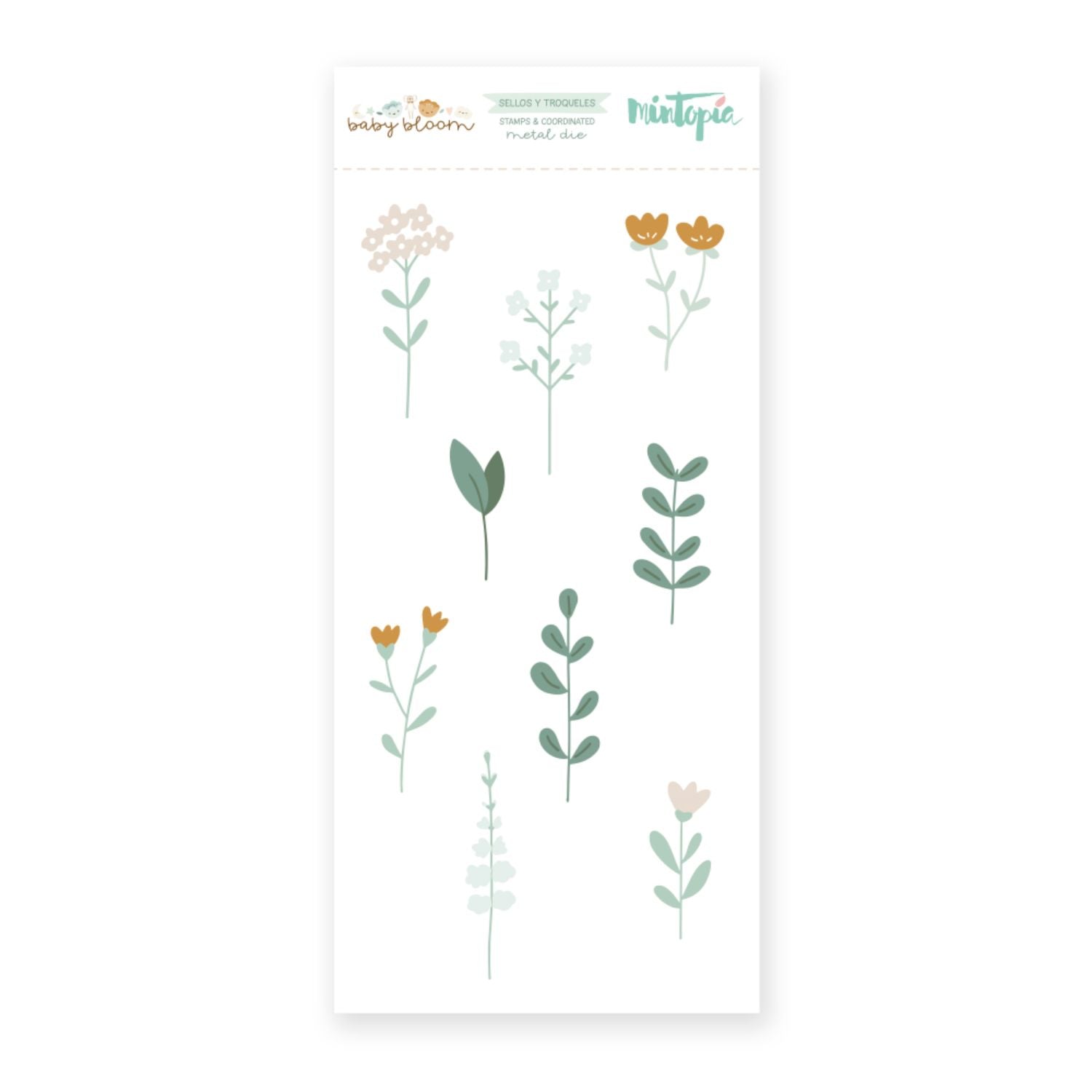 Stamp And Die Flowers &amp; Branches/ Sellos Y Troqueles Flores Y Ramas Sellos Mintopía