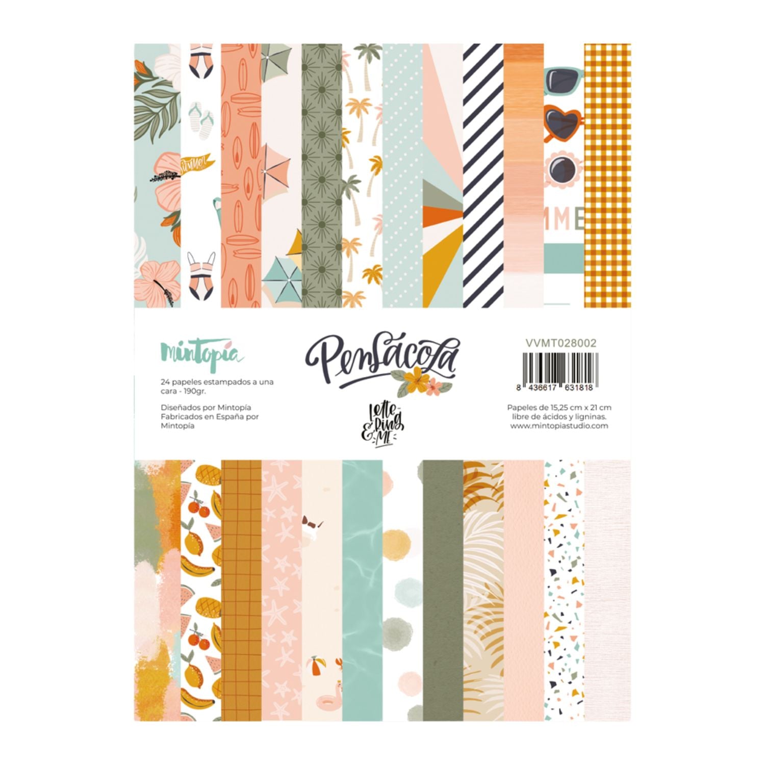6x8" Block de Papel Estampado Pensacola Papel Mintopía
