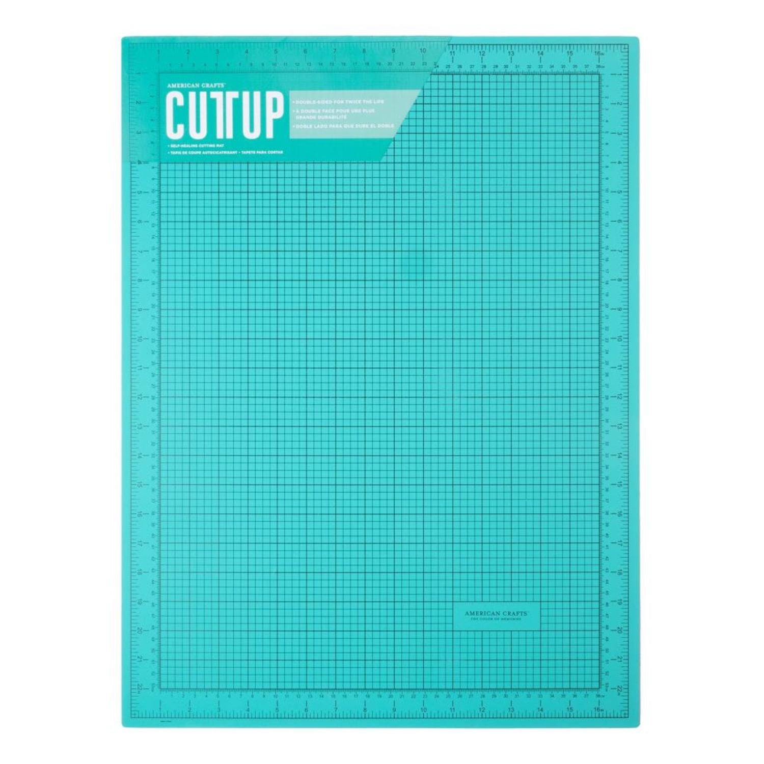Double-Sided Self-Healing Cutting Mat 17x23 In / Tapete De Corte Autoreparador Turquesa Tapetes, Mats American Crafts