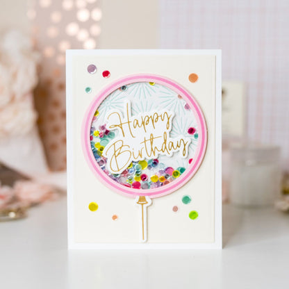Glimmer Giant Party Balloon Hot Foil Plate &amp; Die Set / Suaje Globo Gigante Fiesta Corte Dados de Corte / Suajes / Troqueles Spellbinders