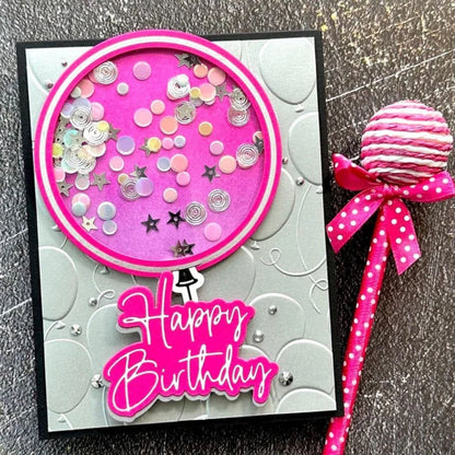 Glimmer Giant Party Balloon Hot Foil Plate &amp; Die Set / Suaje Globo Gigante Fiesta Corte Dados de Corte / Suajes / Troqueles Spellbinders