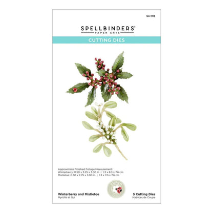 Winterberry &amp; Mistletoe Etched Dies / Suaje Grabado Muérdago Y Bayas Invernales Dados de Corte / Suajes / Troqueles Spellbinders