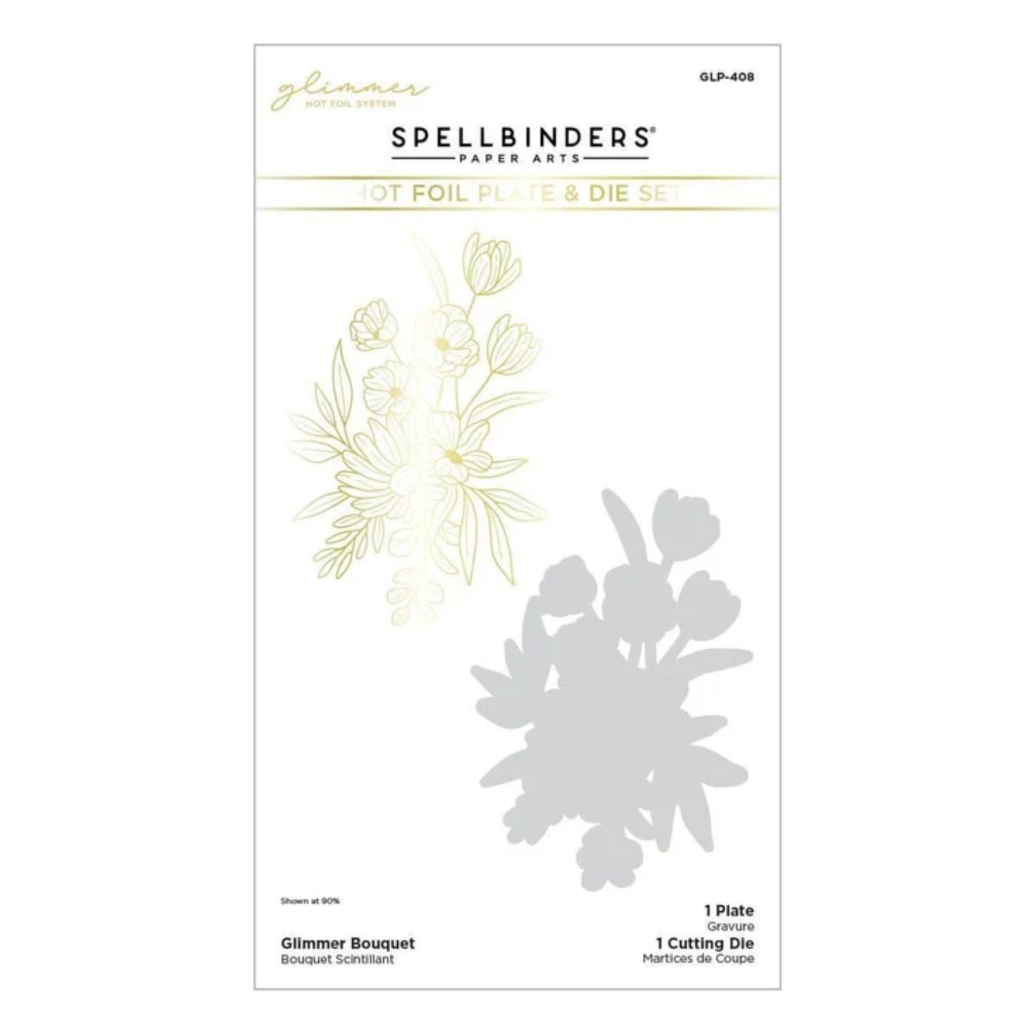 Glimmer Bouquet Hot Foil Plate &amp; Die Set / Suaje Y Placas Ramo Brillante Dados de Corte / Suajes / Troqueles Spellbinders