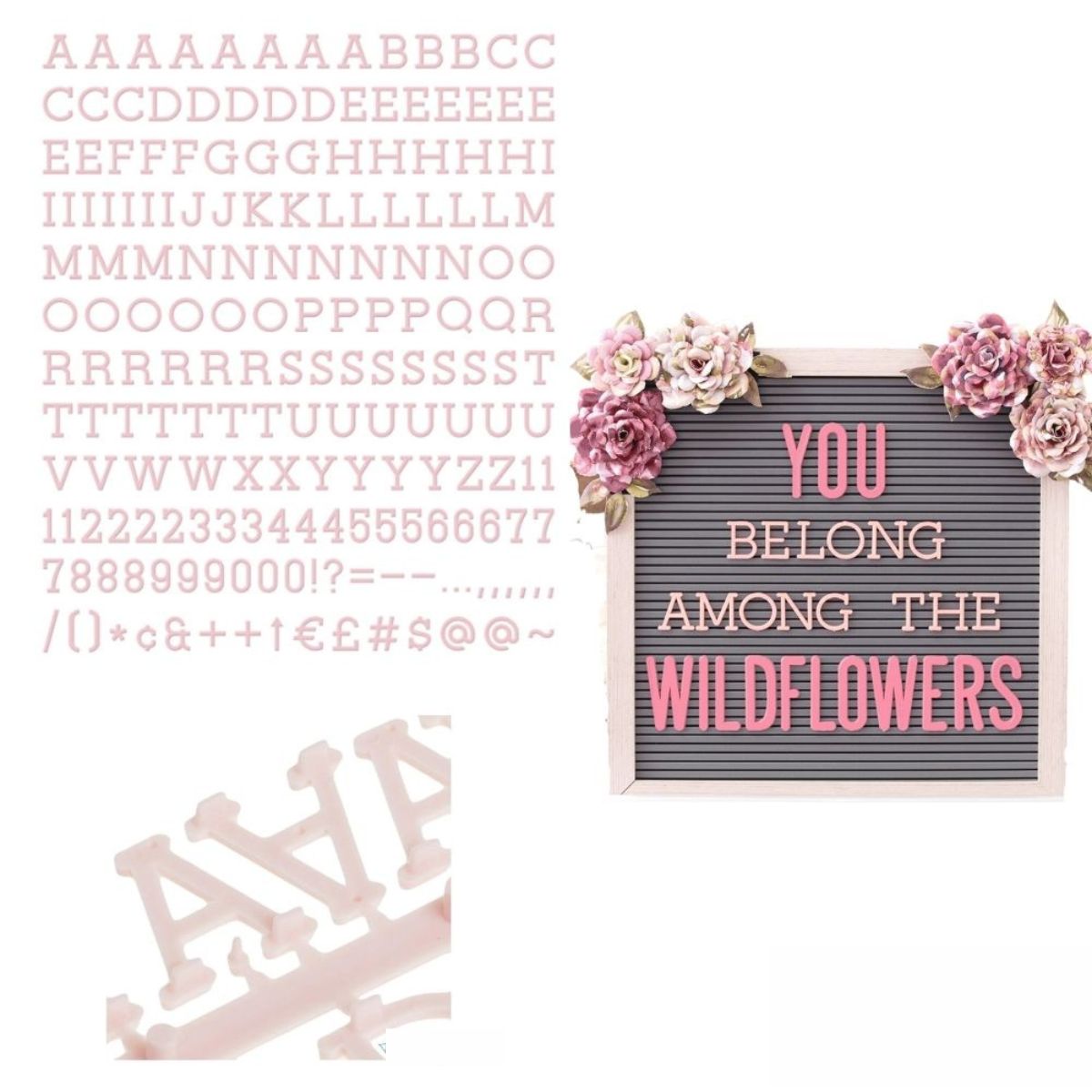 Pink 1" Letters / Letras Rosa Para Tablero Accesorios DCWV