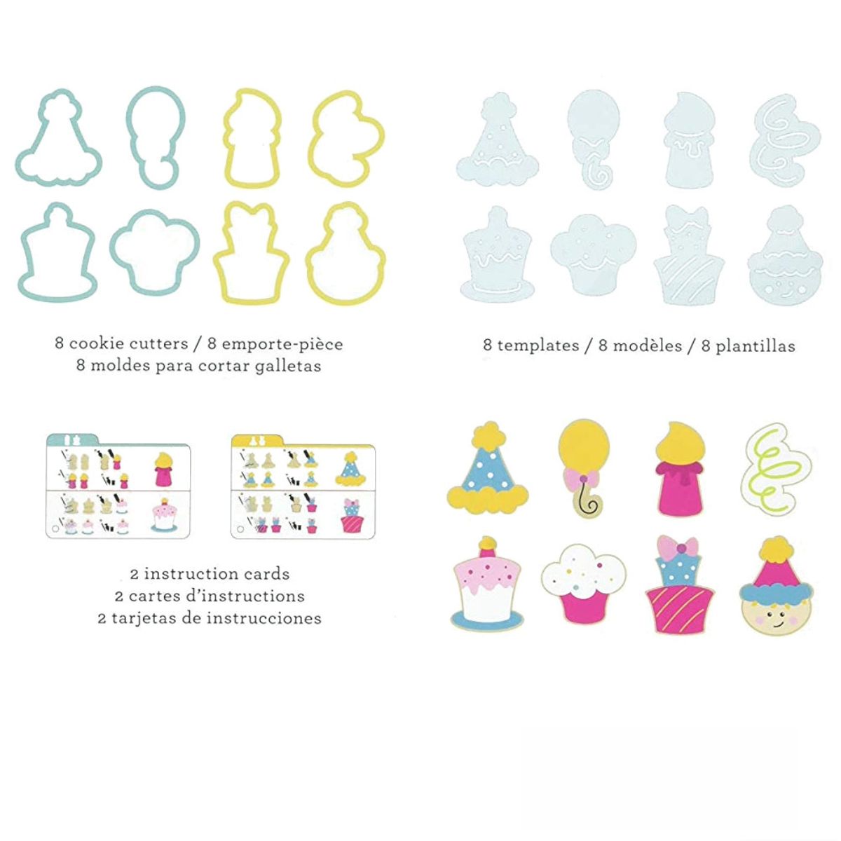 Cookie Cutter Set Birthday / Set Cortadores de Galletas Cambiables de Cumpleaños Repostería Sugarbelle