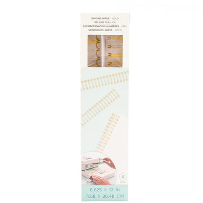 Cinch Wires Gold 0.625" / 4 Arillos Metálicos Dorados Arillos para Engargolar We R Memory Keepers