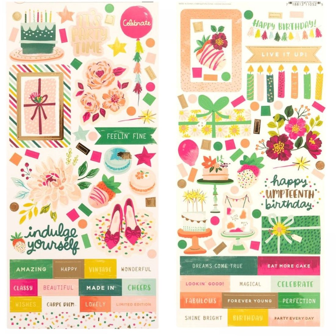 And Many More Cardstock Stickers / Estampas de Carton Stickers Pink Paislee
