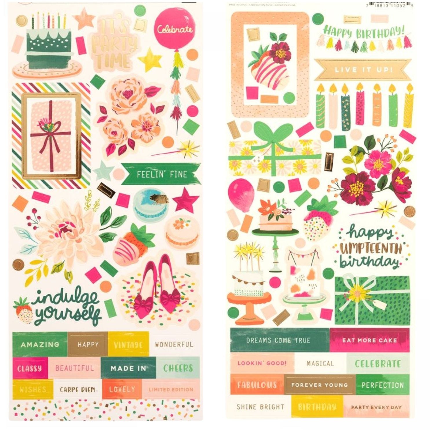 And Many More Cardstock Stickers / Estampas de Carton Stickers Pink Paislee