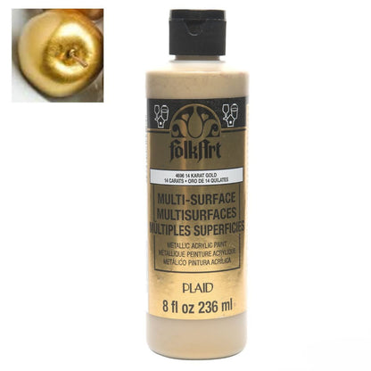 Multi-Surface Paint 14K Gold / Pintura Multi-Superficie Oro 14K Acrìlicos Folk Art