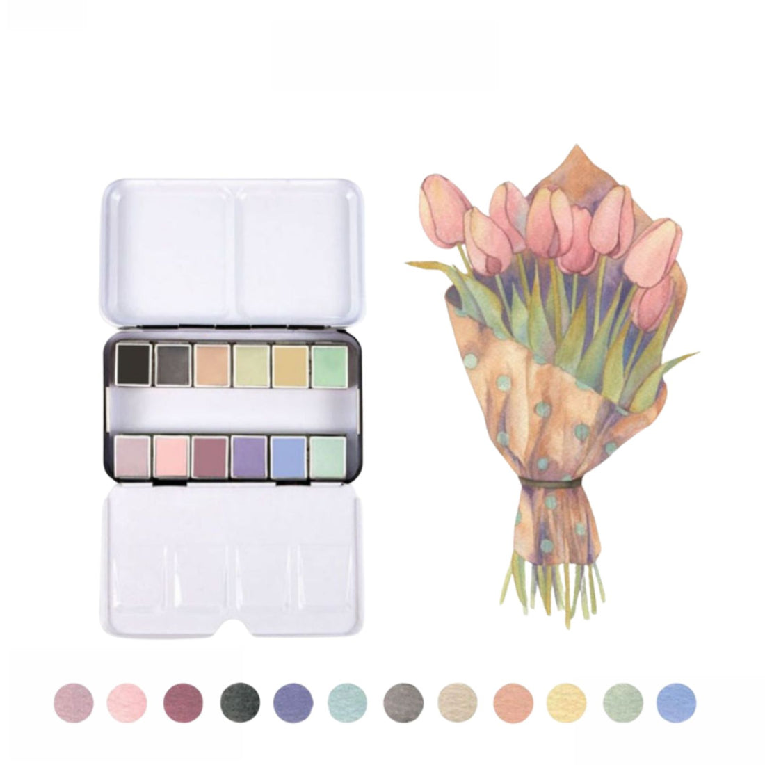 Watercolor Pans Confections / Acuarelas Pasteles Vintage Acuarela Prima Marketing