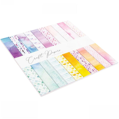 Watercolours Paper Pack / Block Papel Doble Cara Acuarelas 12" Papel Craft Consortium