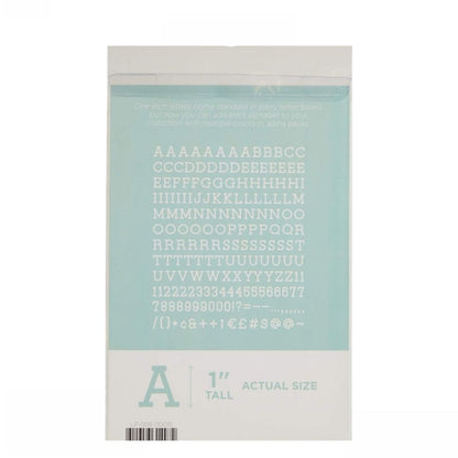 White 1" Letters / Letras Blancas Para Tablero Accesorios DCWV