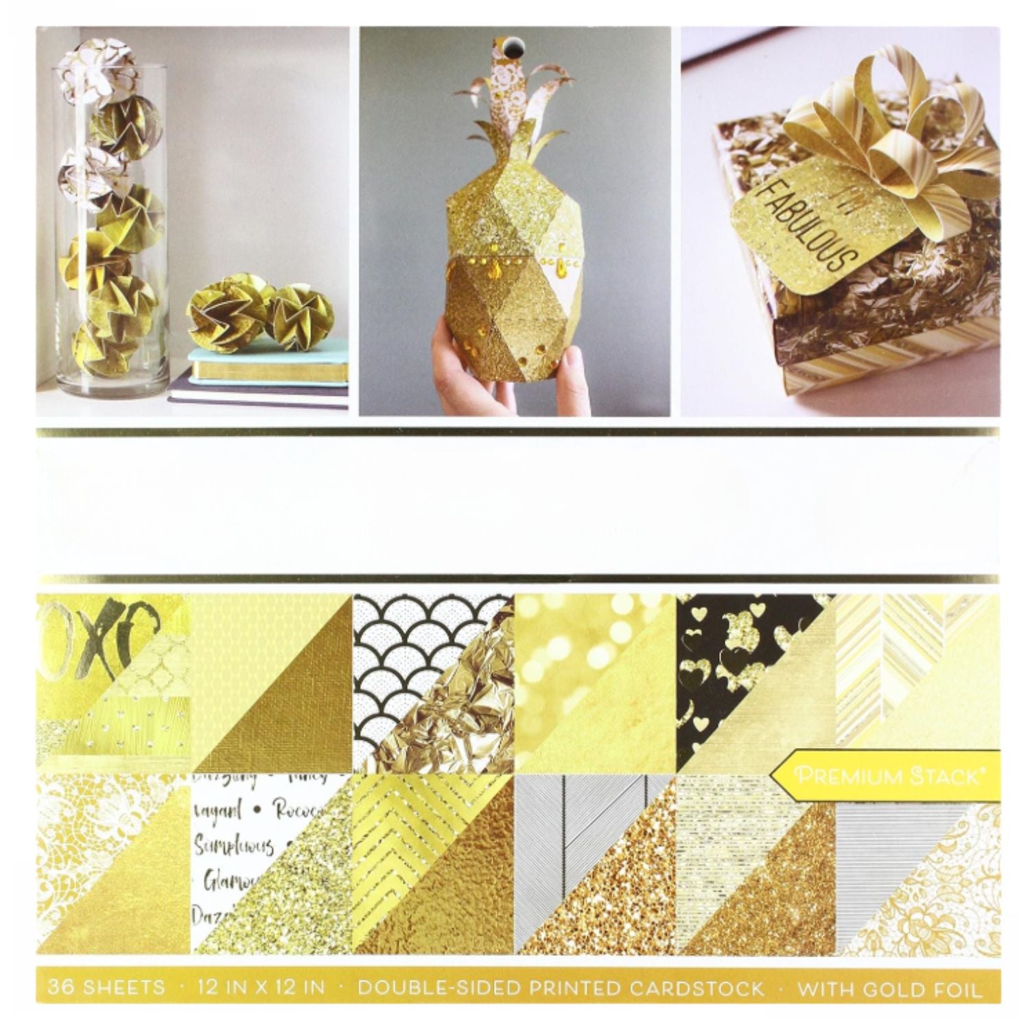 Solid Gold Paper Stack / Block de Papel Oro Solido 36 Hojas Papel DCWV