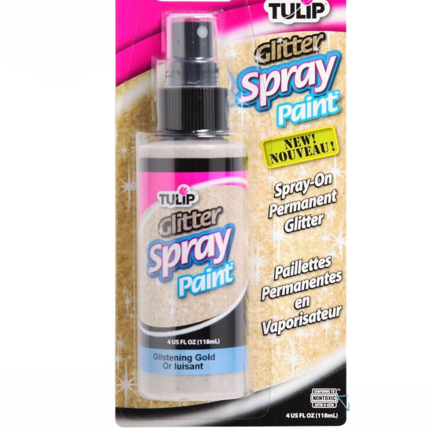 Tulip Fabric Spray Paint Gold Glitter / Spray para Tela con Purpurina Oro Pintura para Tela Tulip