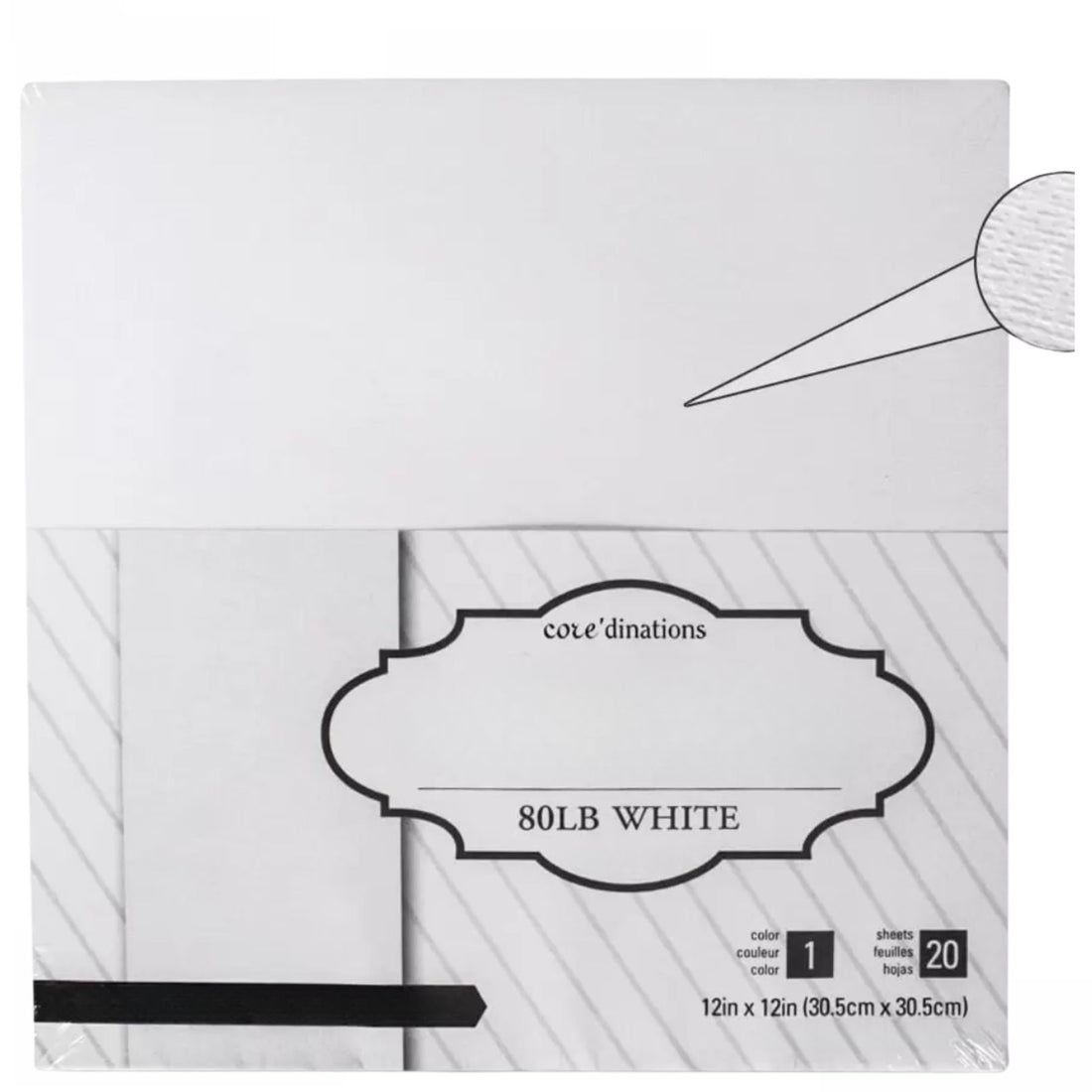 Value Pack Cardstock / Block de Cartulina Blanca Texturizada 12" Papel American Crafts