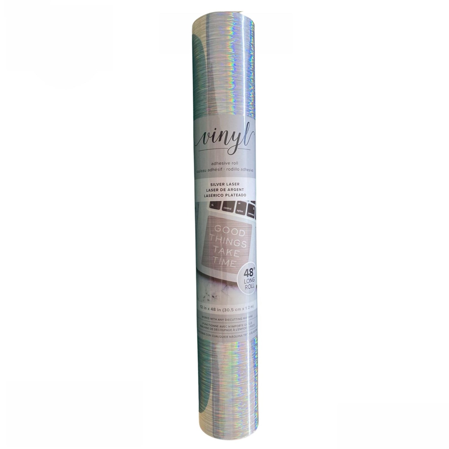 Holographic Adhesive Vinyl Silver / Vinil Adhesivo Holográfico Plata Viniles American Crafts