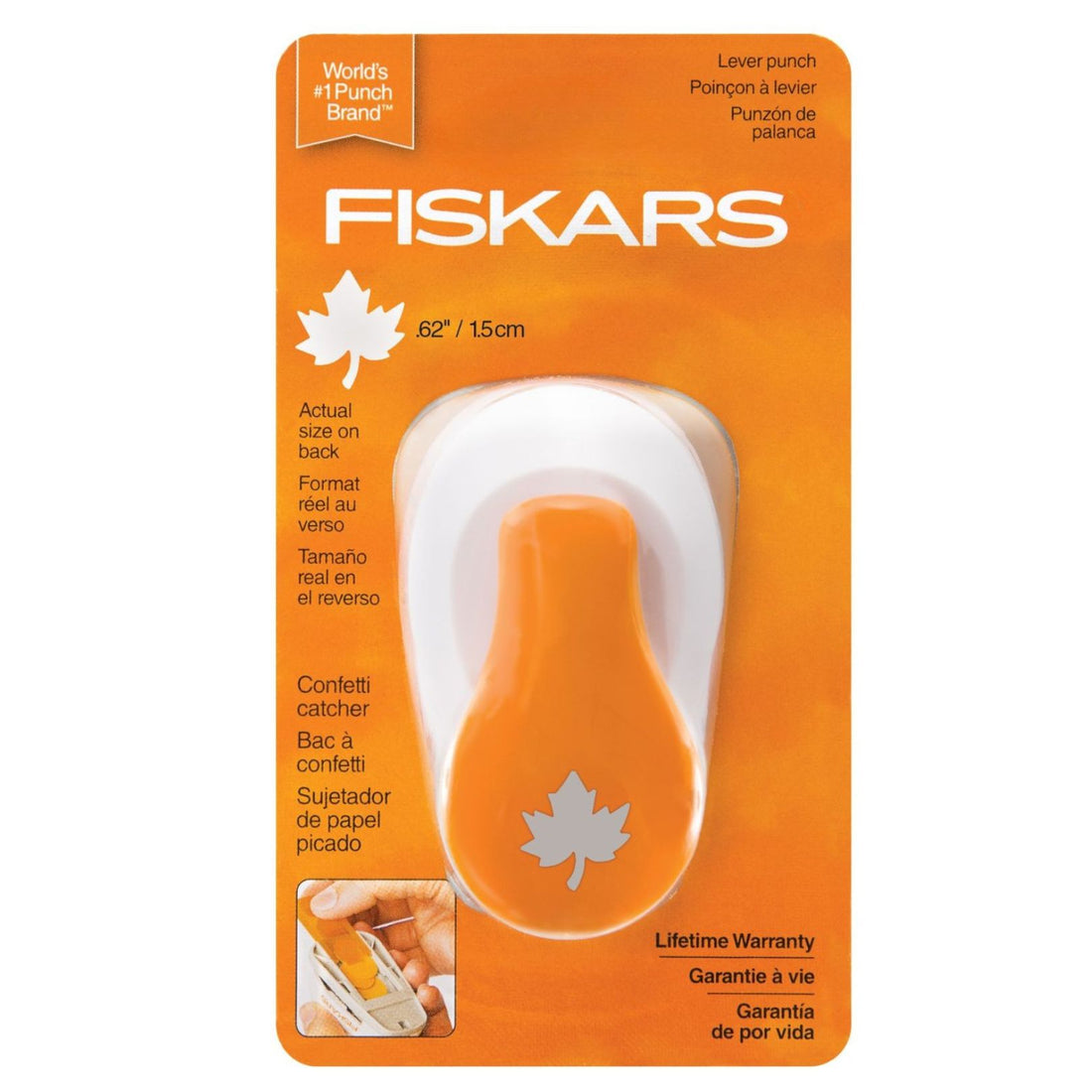 Small Lever Punch 0.62" / Perforadora Hoja de Maple Pequeña 1.5 cm Perforadoras Fiskars