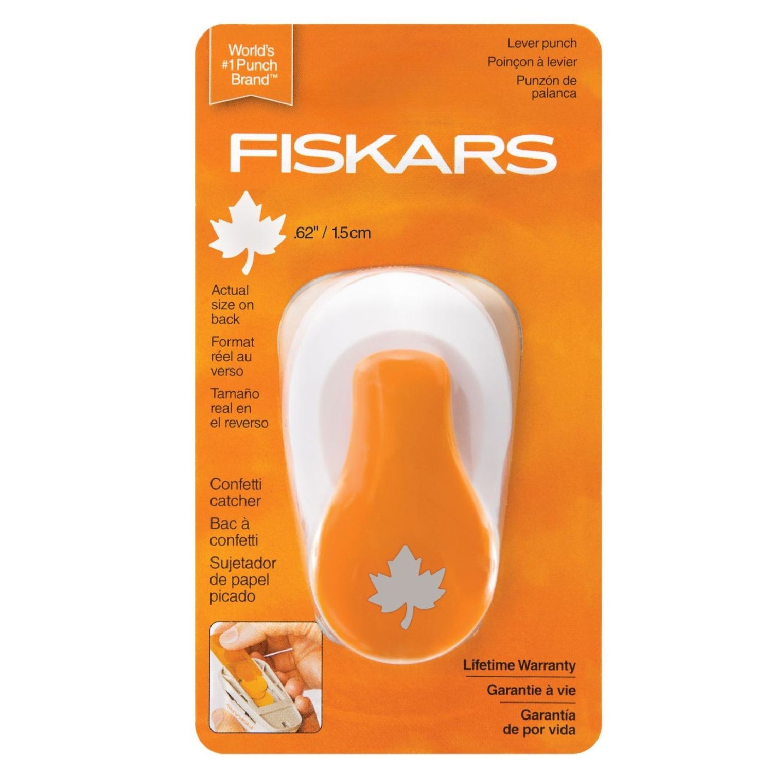 Small Lever Punch 0.62" / Perforadora Hoja de Maple Pequeña 1.5 cm Perforadoras Fiskars