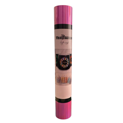 Holographic Heat Transfer Vinyl Pink / Vinil Holográfico Termoadhesivo Rosa Viniles Teckwrap