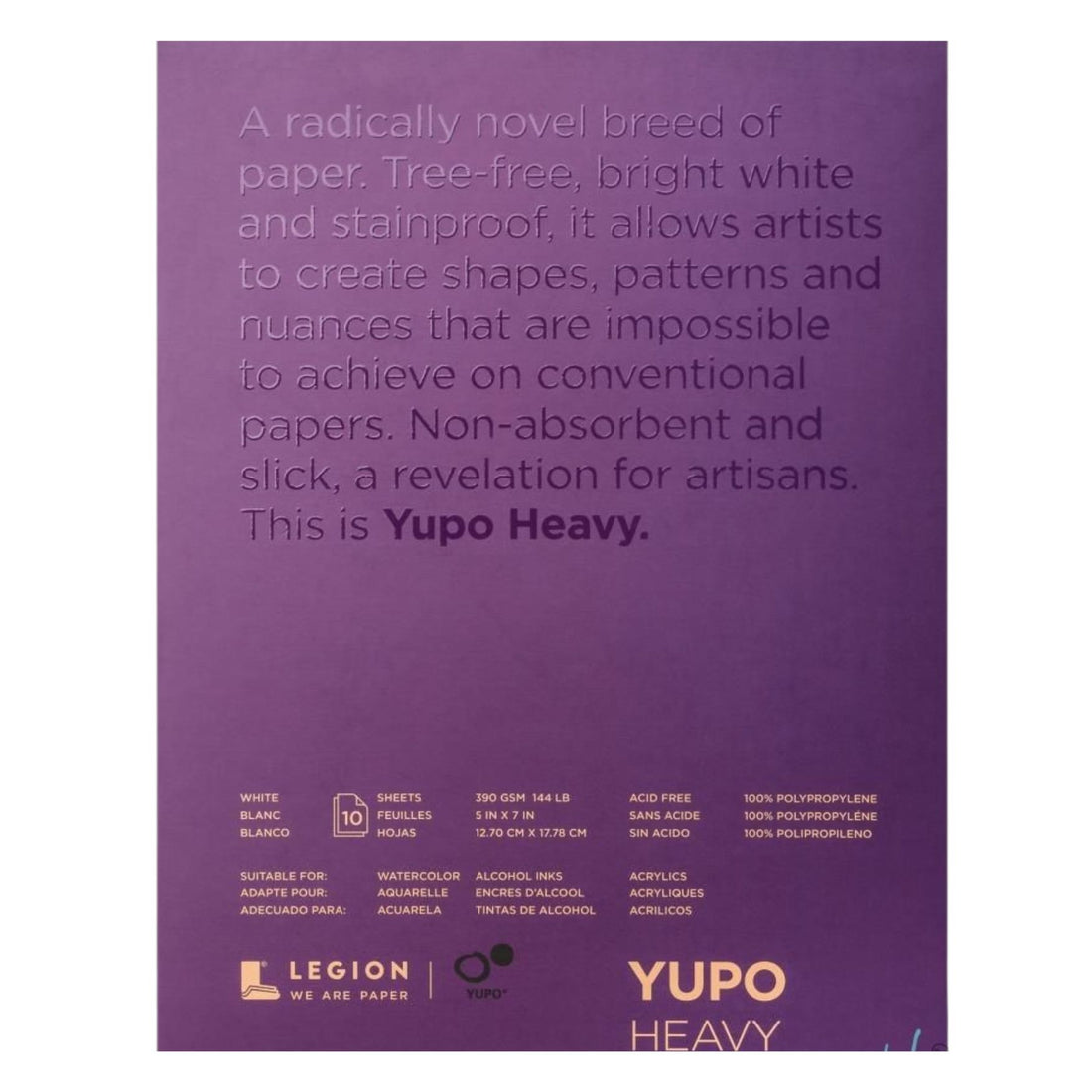 Yupo Heavy Pad 5 x 7"/ Bloc de Papel Yupo Papel para Arte Legion