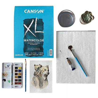 Canson XL Watercolor Paper Pad 9 x 12" / Bloc Para Acuarela Papel para Arte Canson