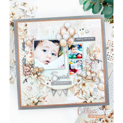 Collection Celebrations Laser Cut Outs / Recortes Laser Neutros Celebración Adornos / Embellishments 49 and Market
