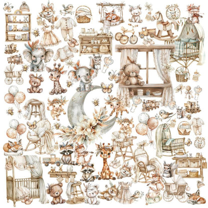 Collection Little Dreamer Laser Cut Outs / Recortes Laser Neutros Pequeño Soñador Adornos / Embellishments 49 and Market