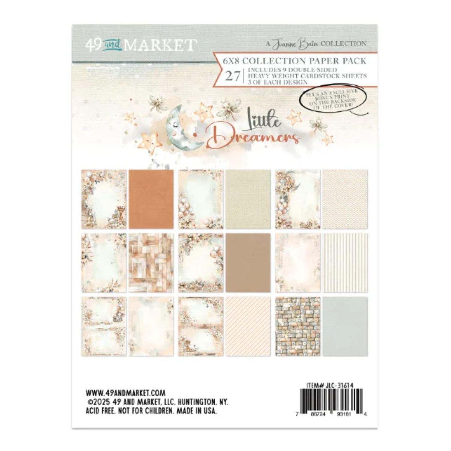 Little Dreamers Collection Pack / Paquete Papel Colección Pequeño Soñador 6x8" Papel, Hojas Sueltas 49 and Market
