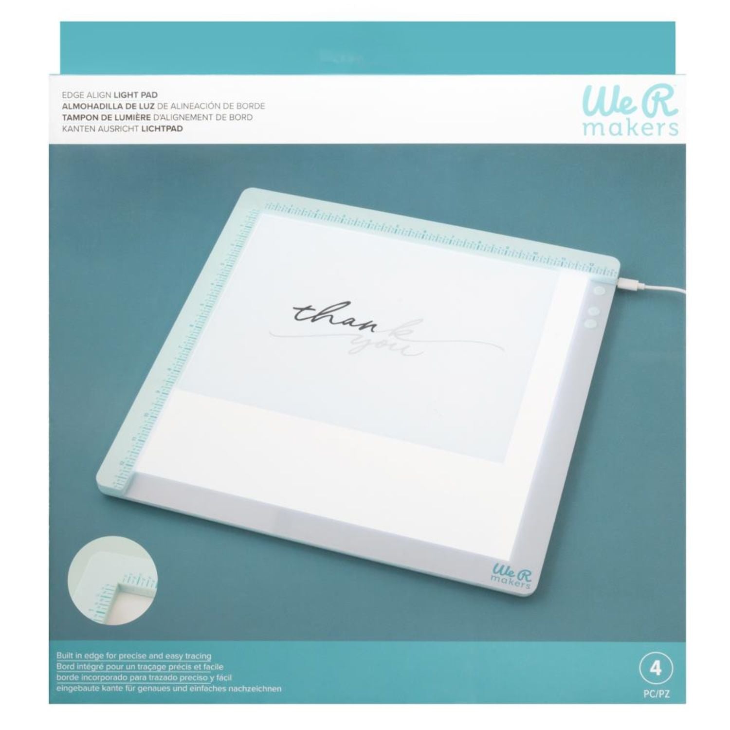 Edge Align Light Pad / Tabla De Luz Para Alineación y Copiado Herramientas We R Makers