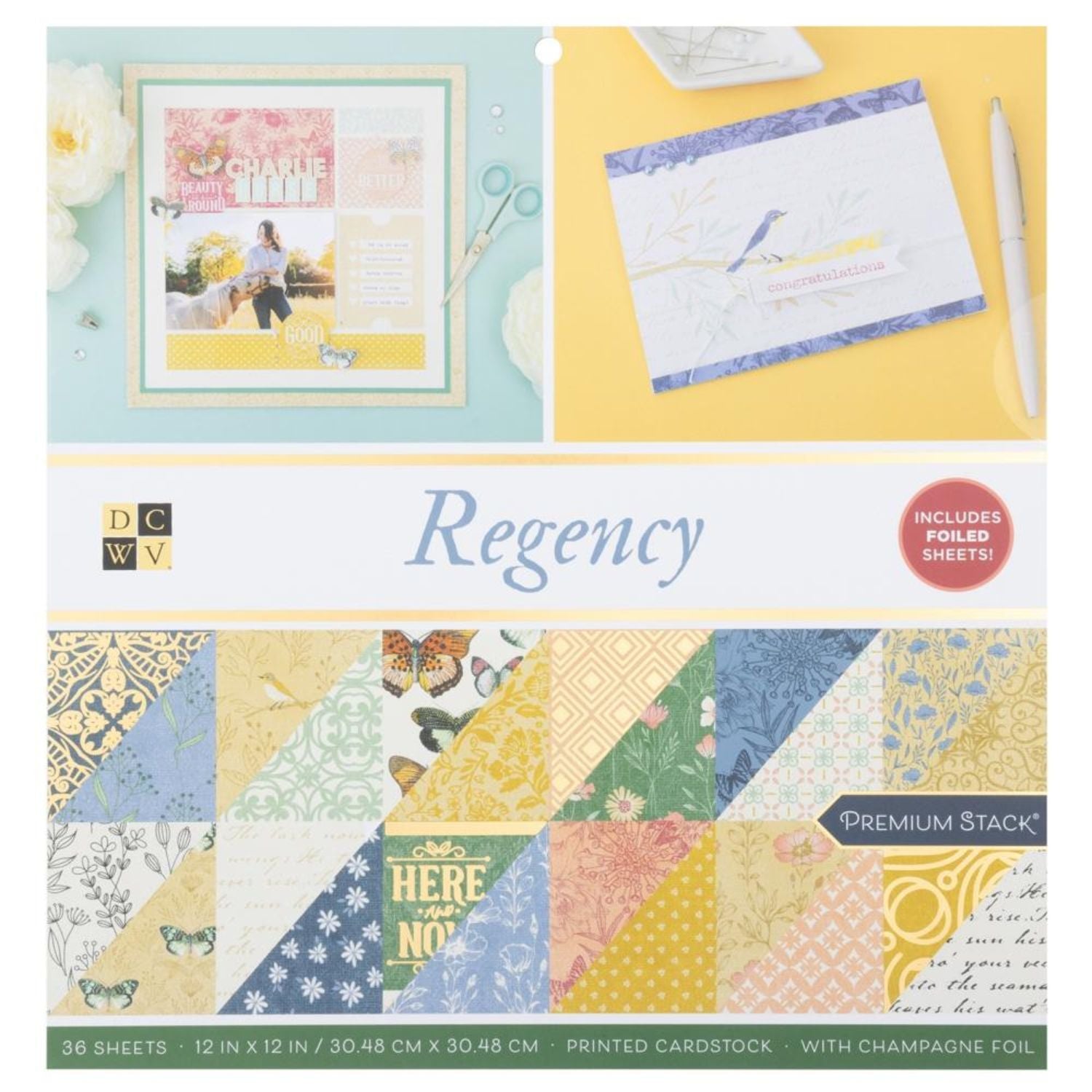 Regency Premium Paper / Paquete Papel Premium Regencia 12 x12" Papel DCWV
