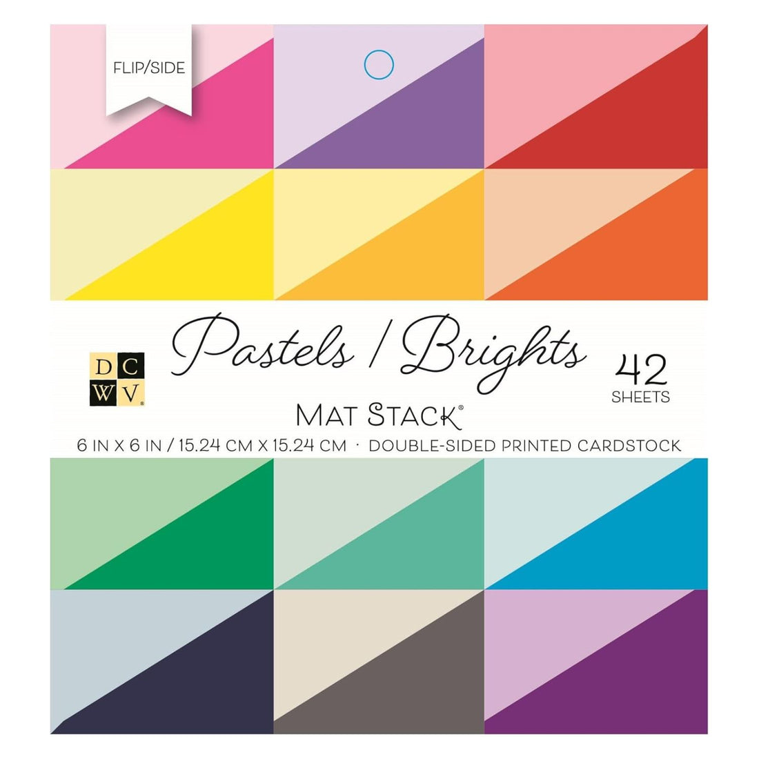 Pastels &amp; Brights Solid Cardstock Stack 6" / Paquete Cartulina Pasteles Y Brillosos Papel DCWV