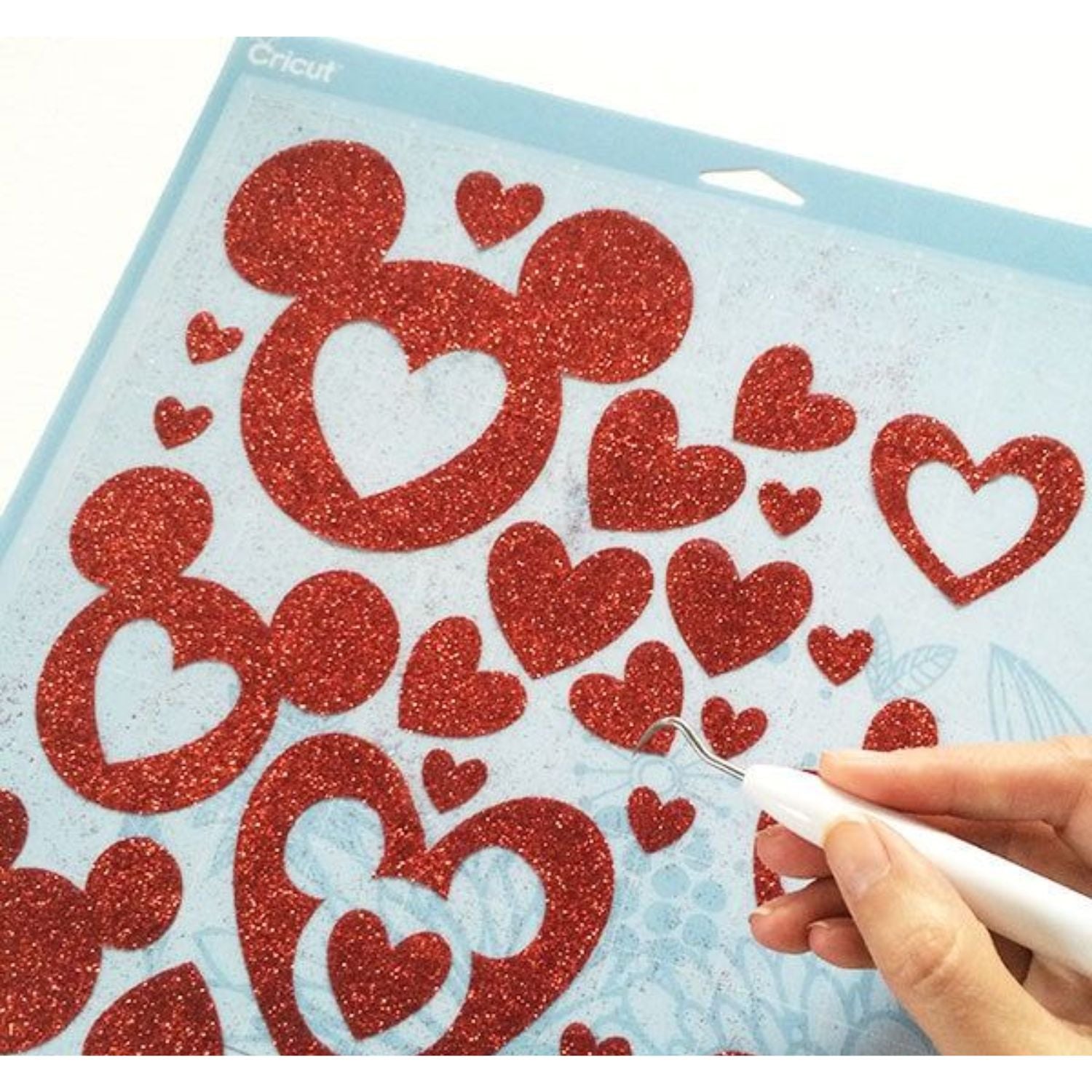 Vinyl Glitter Iron-On 12 x 19" / 1 Hoja Vinil Termoadhesivo Glitter Rojo Viniles Cricut