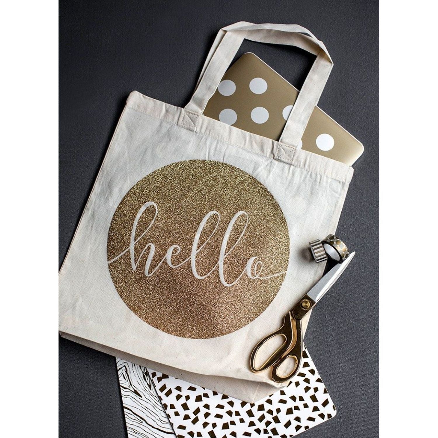 Vinyl Glitter Iron-On 12 x 19" / 1 Hoja Vinil Termoadhesivo Glitter Oro Viniles Cricut