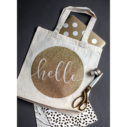 Vinyl Glitter Iron-On 12 x 19" / 1 Hoja Vinil Termoadhesivo Glitter Oro Viniles Cricut