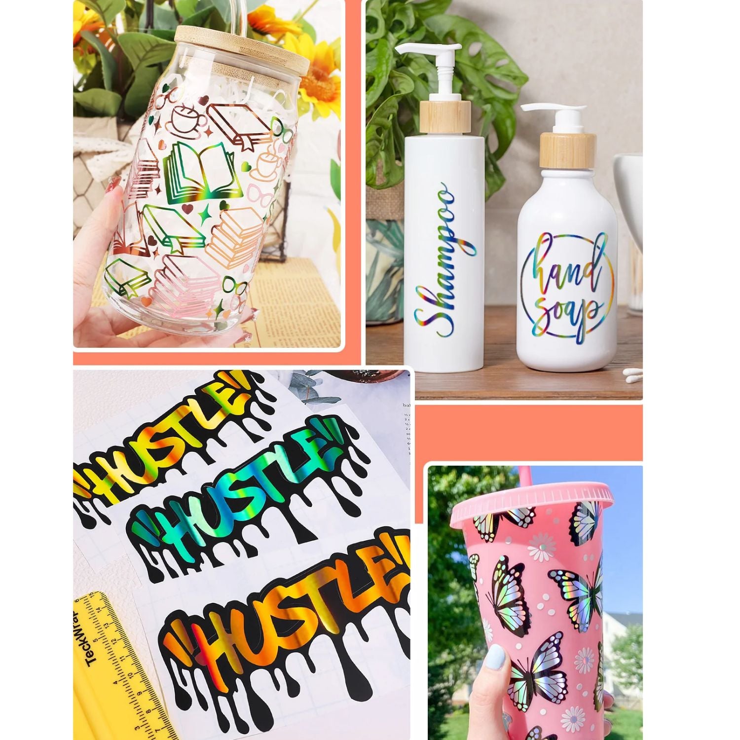 BF Holo Brown Vinyl / Vinil Sin Burbujas Café Holográfico Viniles Teckwrap