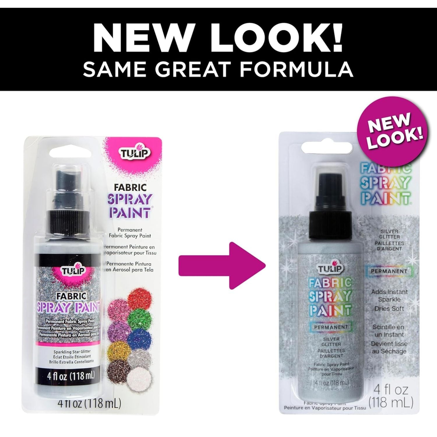 EA Tulip Fabric Spray Paint Sparkling Star Glitter / Spray para Tela con Purpurina Brillante Pintura para Tela Tulip