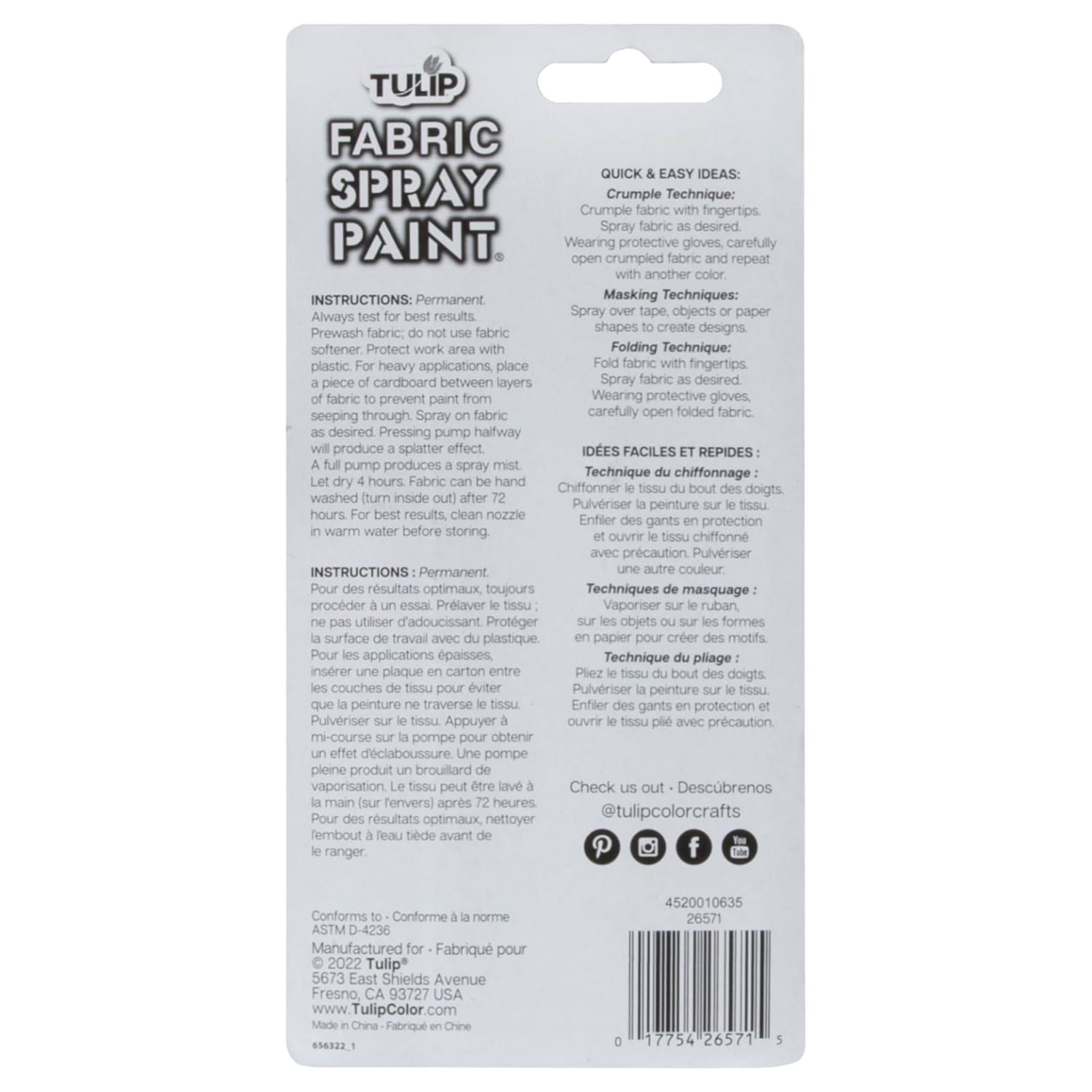 EA Tulip Fabric Spray Paint Sparkling Star Glitter / Spray para Tela con Purpurina Brillante Pintura para Tela Tulip