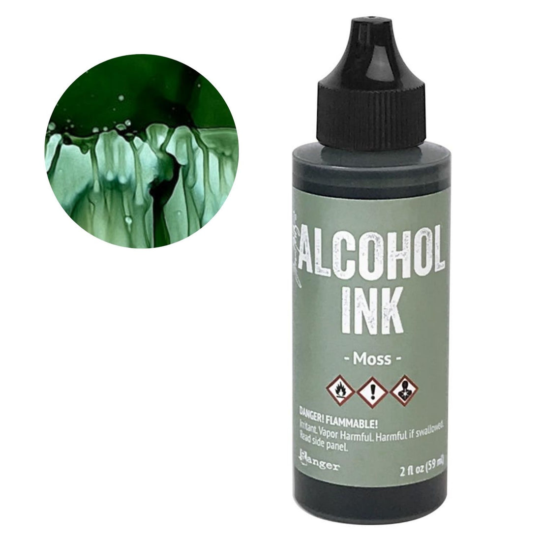 Tim Holtz Alcohol Ink Moss / Tinta al Alcohol Musgo Tintas al Alcohol Ranger