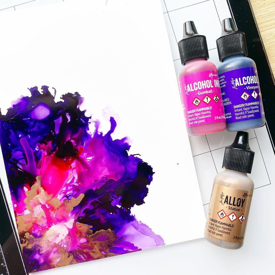 Tim Holtz Alcohol Ink Gumball / Tinta al Alcohol Rosa Chicle Tintas al Alcohol Ranger