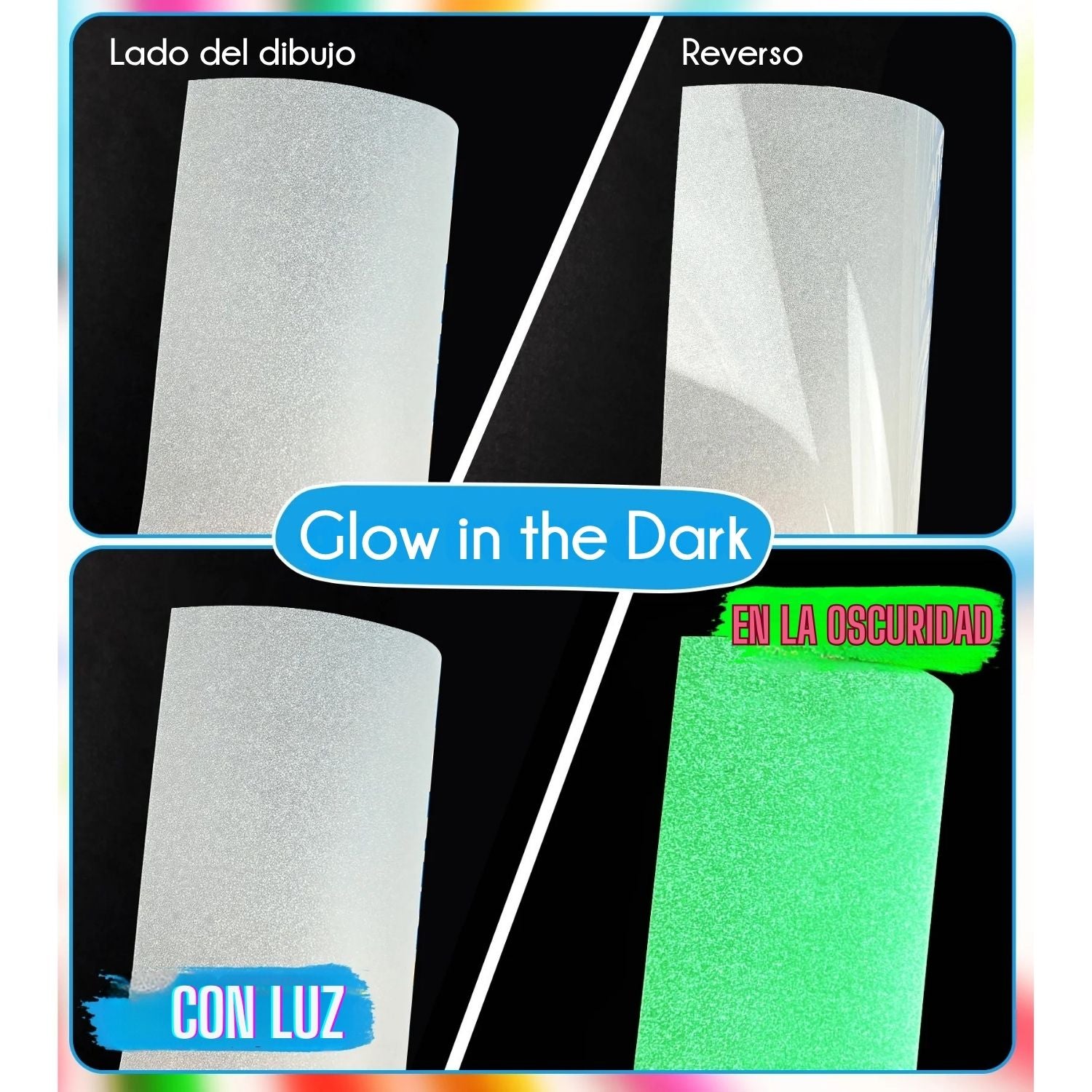 Shrink Sheets Glow in The Dark / 10 Hojas Termoencogibles Brilla En La Oscuridad Viniles Teckwrap