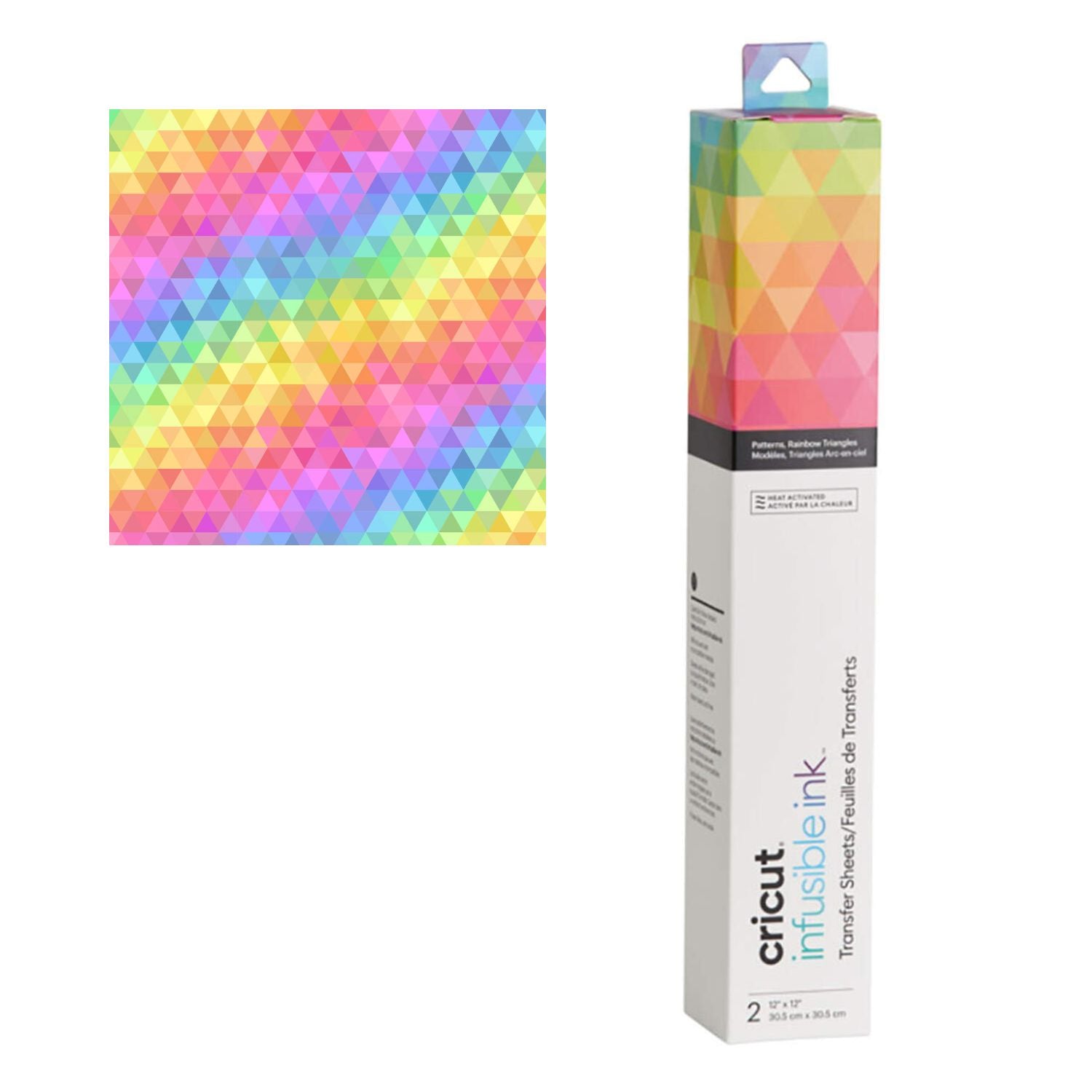 Infusible Ink Transfer Sheet Pattern Rainbow Triangles / Hojas de Tinta de Infusible para Sublimado Plotter Accesorios Cricut