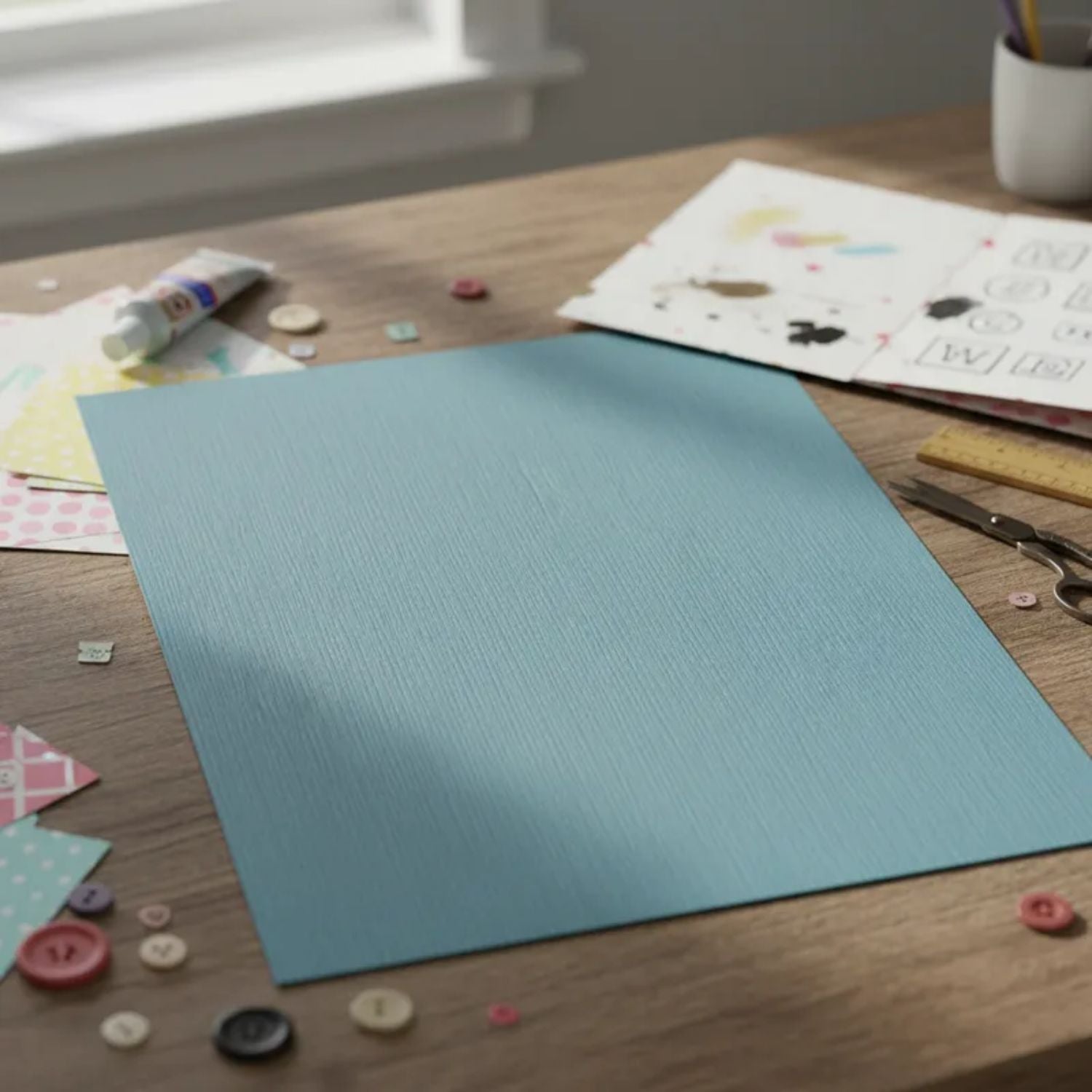 Fourz Cardstock Whirlpool / Cartulina Color Azul Verdoso 30.5 cm Papel, Hojas Sueltas Bazzill