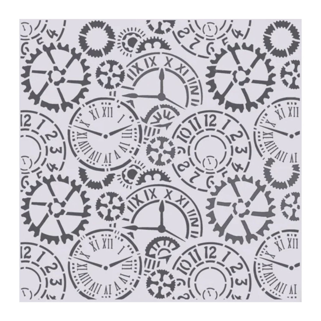 Stencil Relojes y Engranes Tiempo Vintage Esténciles / Plantillas Hobbees