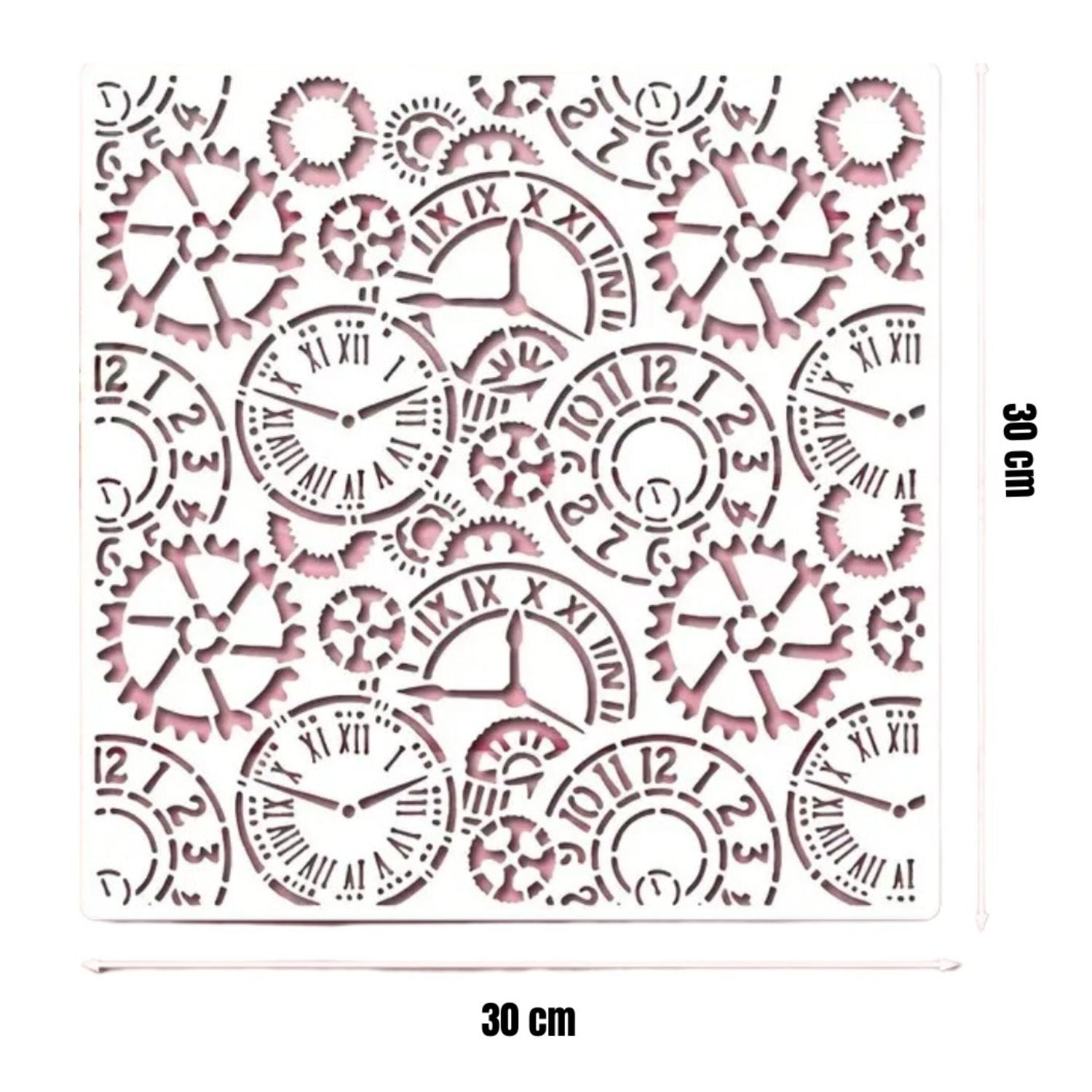Stencil Relojes y Engranes Tiempo Vintage Esténciles / Plantillas Hobbees