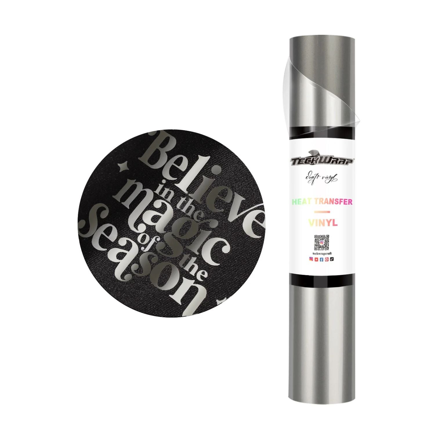 Simple Gray Metallic Pearlescent HTV / Vinil Termoadhesivo Perlado Metálico Gris Viniles Teckwrap