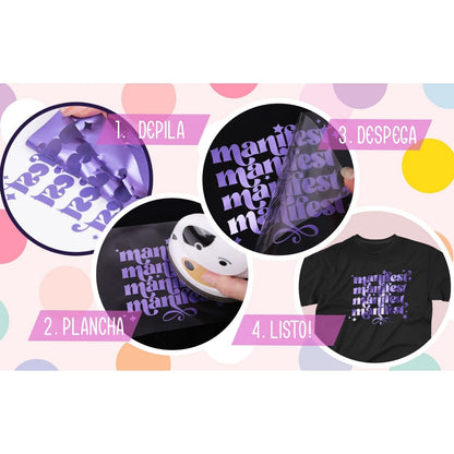 Matte Fuchsia Metallic Pearlescent HTV / Vinil Termoadhesivo Perlado Metálico Fucsia Mate Viniles Teckwrap