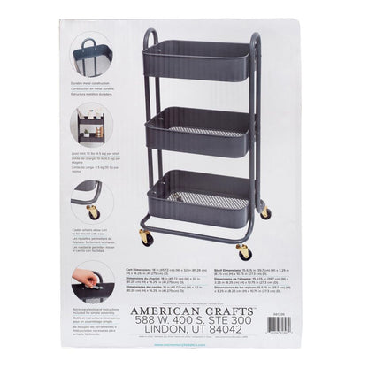 A la Cart Storage Cart Burnt Ash / Carrito Organizador con Ruedas Negro Almacenamiento y Organización We R Memory Keepers